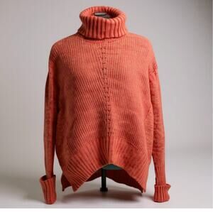 Moth Anthropologie Fireside Wool Turtleneck Sweater Pink Oversize Women’s Small